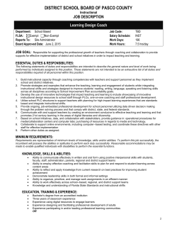 Job description - Pasco County Schools