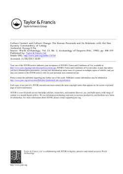 Culture Contact and Culture Change: The Korean Peninsula and Its