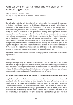 Political Consensus: A crucial and key element of political organization
