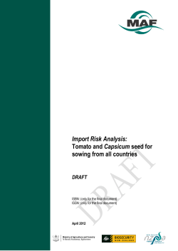 Import Risk Analysis: Tomato and Capsicum seed for sowing