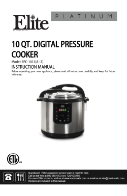 10 qt. digital pressure cooker - Maxi