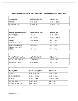 Inclement Weather Compressed Schedule
