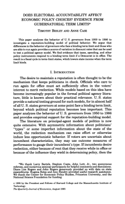 Does Electoral Accountability Affect Economic Policy Choices?