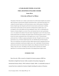 A TASK-BASED NEEDS ANALYSIS FOR A BUSINESS ENGLISH