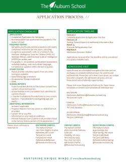 Application for Admission