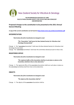 Proposed changes to the constitution to be presented at the 2011