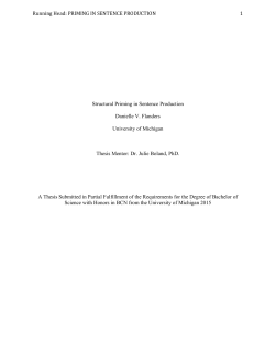Structural Priming in Sentence Production - Deep Blue