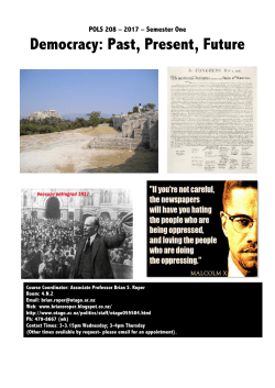 Democracy: Past, Present, Future