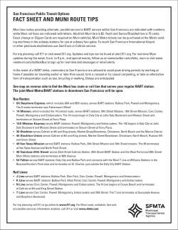 FacT SheeT and Muni ROuTe TiPS