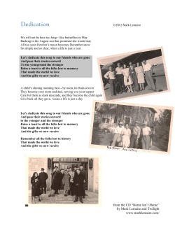 Dedication - Mark and Cindy Lemaire