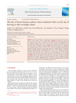 The fate of frozen human embryos when transferred