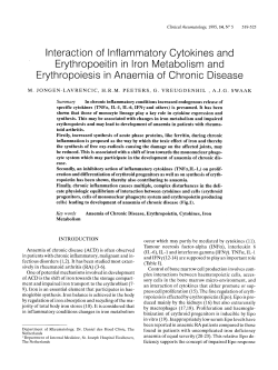 Interaction of inflammatory cytokines and erythropoeitin in iron
