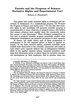 Patents and the Progress of Science: Exclusive