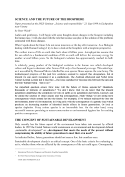 science and the future of the biosphere the concept of sustainable