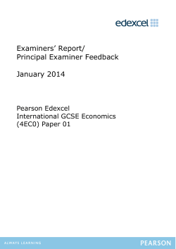 Examiner Feedback January 2014 - Edexcel