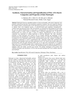 Synthesis, Characterization and Saponification of Poly (AN)