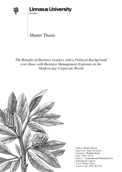 The Role of Politicians as Leaders in the Business World