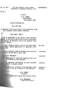 East Caribbean Common Market (Ratification of