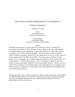 Movie Piracy and Sales Displacement in Two Samples of Chinese