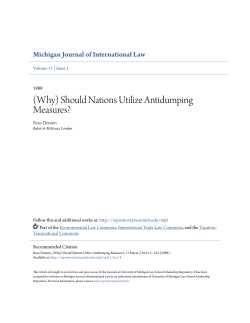 (Why) Should Nations Utilize Antidumping Measures?