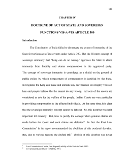 doctrine of act of state and sovereign functions vis-a