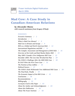Mad Cow: A Case Study in Canadian-American