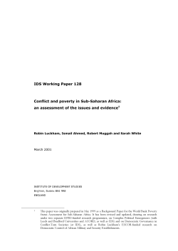 IDS Working Paper 128 Conflict and poverty in Sub Saharan Africa