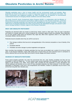 Obsolete Pesticides in Arctic Russia.