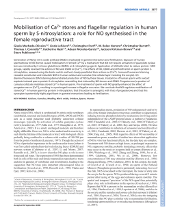 Mobilisation of Ca stores and flagellar regulation in human sperm by