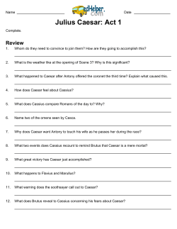 Julius Caesar: Act 1