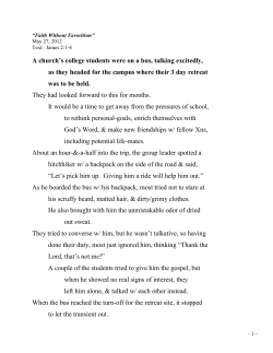 Faith Without Favoritism - The Master`s Bible Church