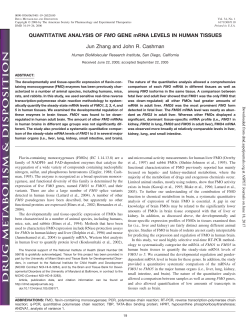 QUANTITATIVE ANALYSIS OF FMO GENE mRNA LEVELS IN