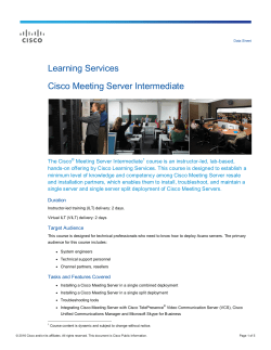 Cisco Meeting Server Intermediate (COLLAB250)