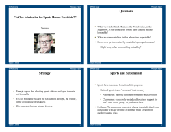 Questions Strategy Sports and Nationalism