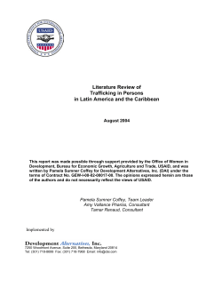 Literature Review of Trafficking in Persons in Latin America and the