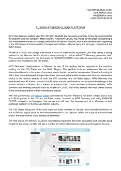 RUSSIAN FASHION CLOUD PLATFORM