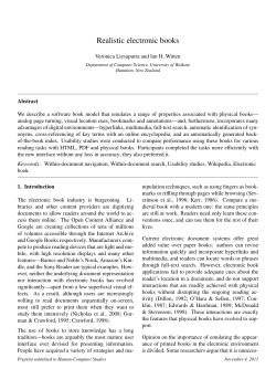 Realistic electronic books - Department of Computer Science