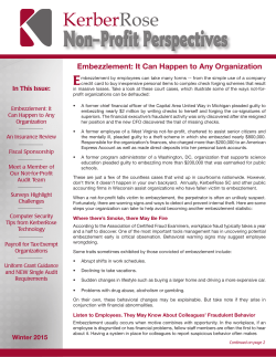 Embezzlement: It Can Happen to Any Organization