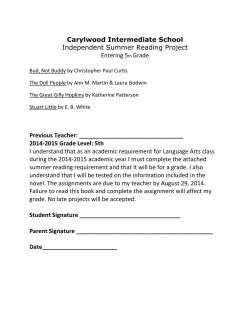 Carylwood Intermediate School Independent Summer Reading