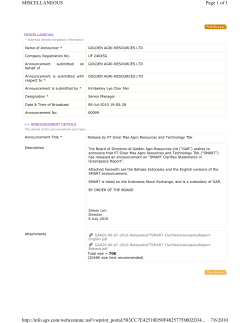 press release - Golden Agri