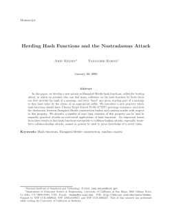Herding Hash Functions and the Nostradamus Attack