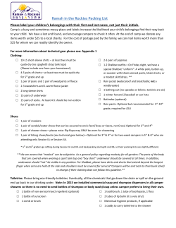 Printable Packing List