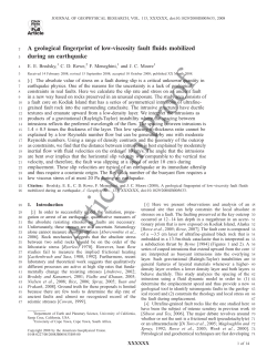 A geological fingerprint of low-viscosity fault fluids mobilized during