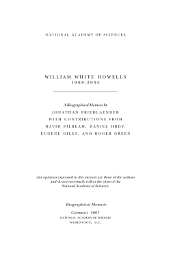 William Howells - National Academy of Sciences