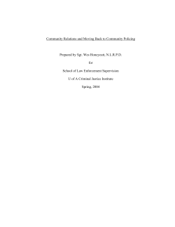 Community Relations and Moving Back to