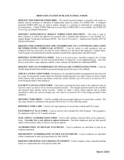 BRIEF EXPLANATION OF BLANK PAYROLL FORMS