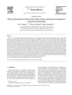 Physical demands of professional rugby league