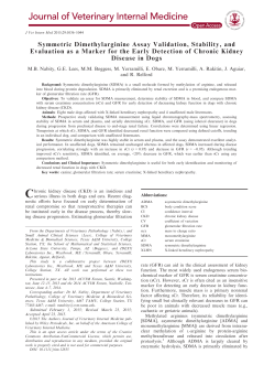 Symmetric Dimethylarginine Assay Validation, Stability, and