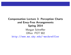 Lecture 3 (3/27 AND 4/1): Perception Charts, Envy