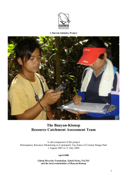 The Buayan-Kionop Resource Catchment Assessment Team